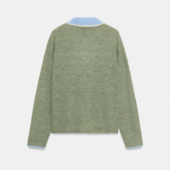 CONTRAST KNIT POLO SWEATER - Picture 5 of 6